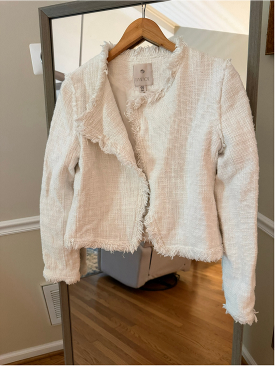 Eliane Rose Jackets & Blazers - Eliane Rose White Tweed Blazer Jacket Women's Size M